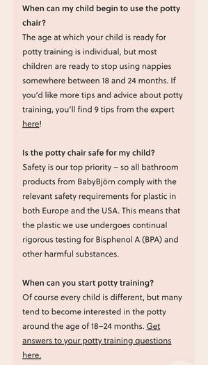 Baby Bjorn Potty Chair Blue/White + FREE Toilet Seat + Bambino Mio Potty Training Pants