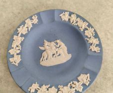Wedgwood Ashtray Jasperware Blue Cupid As Oracle England Trinket Pin Dish