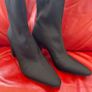 Black Elegant Ankle Boots Sz 6 / Eu 39 Satin Pull On Boots.  Jet Black.  Excellent Condition. Image 3
