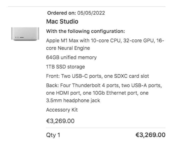 2022 Mac Studio M1