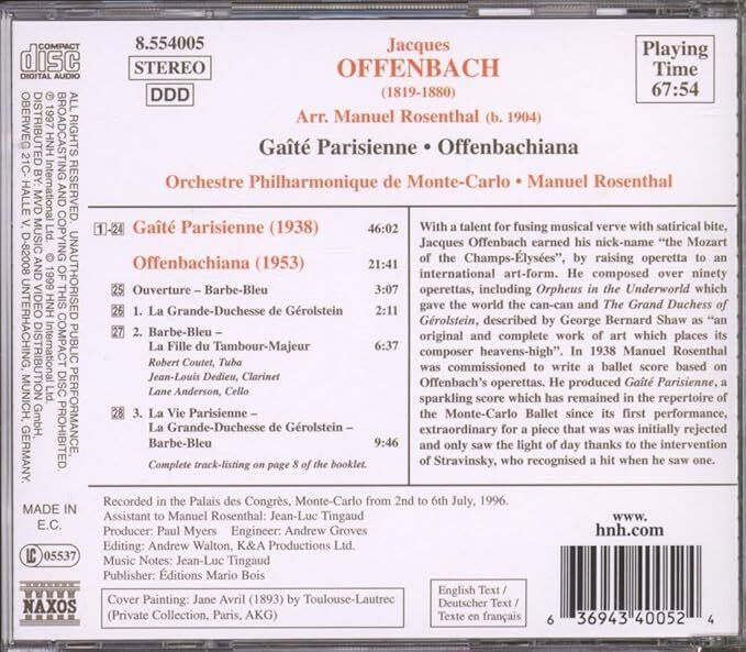 Offenbach. Gaite Parisienne / Offenbachiana. CD. Free Postage!