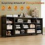 Tv Cabinet, Dresser for Bedroom with 11 Fabric Drawers, TV Stand with Power Socket for TVs up to 70 inchTV Units for Living Room, Bedroom, Black Image 4