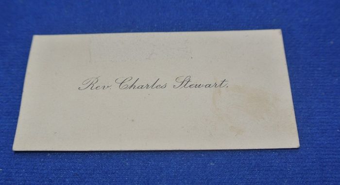 Visiting Or Calling Card For Rev. Charles Stewart
