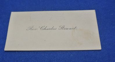 Visiting Or Calling Card For Rev. Charles Stewart
