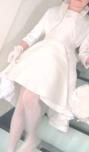 petit communion dress and jacket ivory
