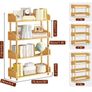 4 Tier Wooden Open Bookcase, Modern Display Bookshelf with Solid Wood Frame and Rounded Corner Design, Storage Organizer for Living Room, Bedroom, Home Office, Balcony Image 2