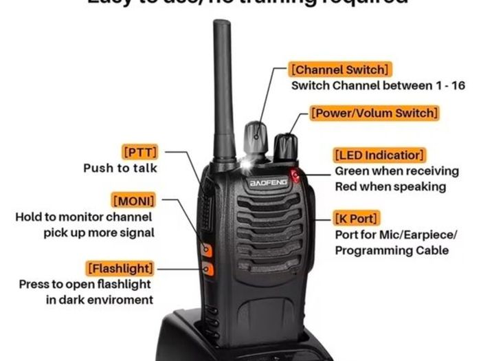 Baofeng 2PCS Handheld Two Way Radio TH-888S PMR Portable Walkie Talkies for Security Events Hiking Biking Camping