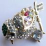 Vintage Tiny Colorful Bird Brooch, Small Gold Bird Pin, Little Crystal Rhinestone Brooch Image 7