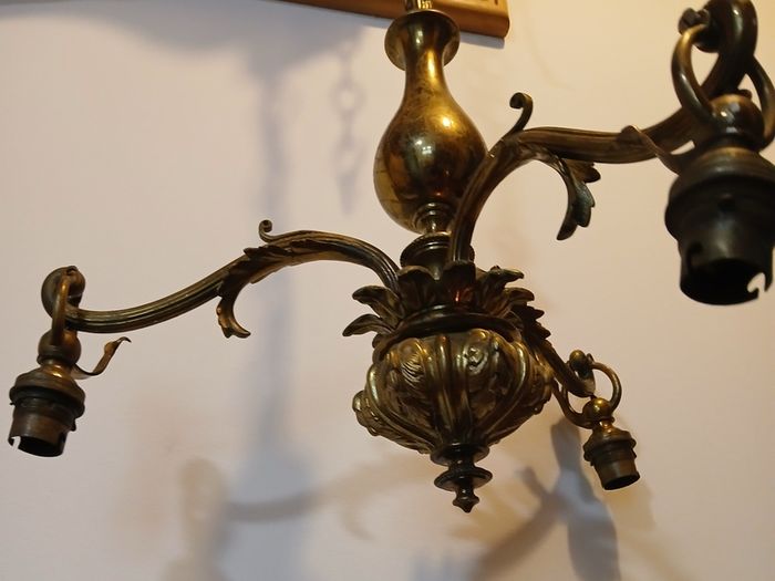 Brass chandelier