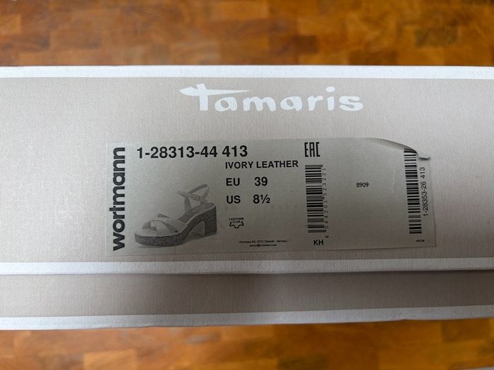 [new] Tamaris leather sandal - ivory, EU39