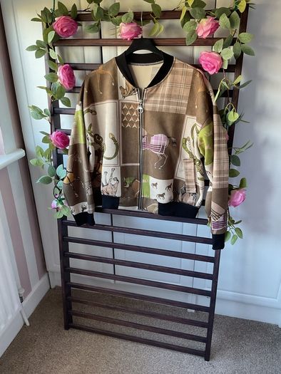 jacket Bnwt suede effect bomber jacket one size scarf print equestrian style