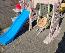 Kids swing and slide set