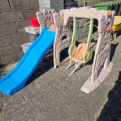Kids swing and slide set