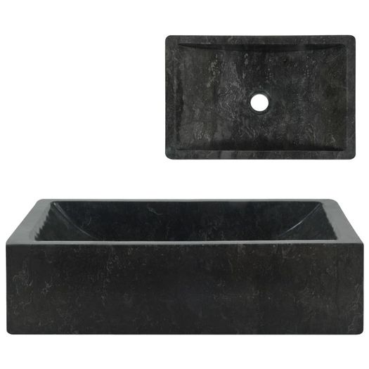 Sink 45x30x12 cm Marble Black