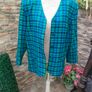 Green and Blue tartan plaid Blazer made in Ireland size 16 Image 9