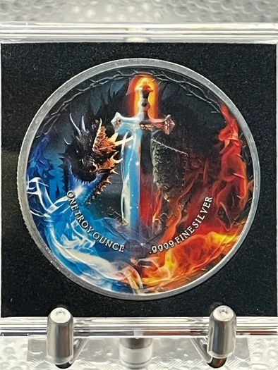 1oz Fine 9999 Silver Bullion Sword of fire and Ice 2023.