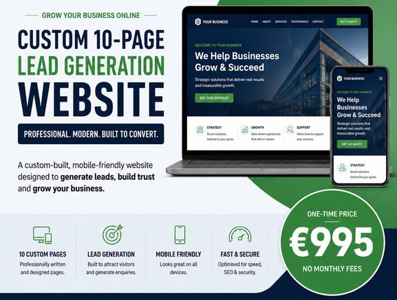 Custom 10 Page Lead Generation Website Only 995 Euro