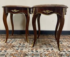 FLASH SALE ! Was 395 now 330 ! A Beautiful Pair od French Low Marble Top Tables.