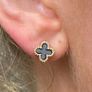 9ct gold onyx quatrefoil earrings Image 2