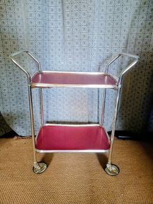 Mid century original chrome hostess trolley