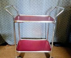 Mid century original chrome hostess trolley