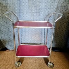 Mid century original chrome hostess trolley