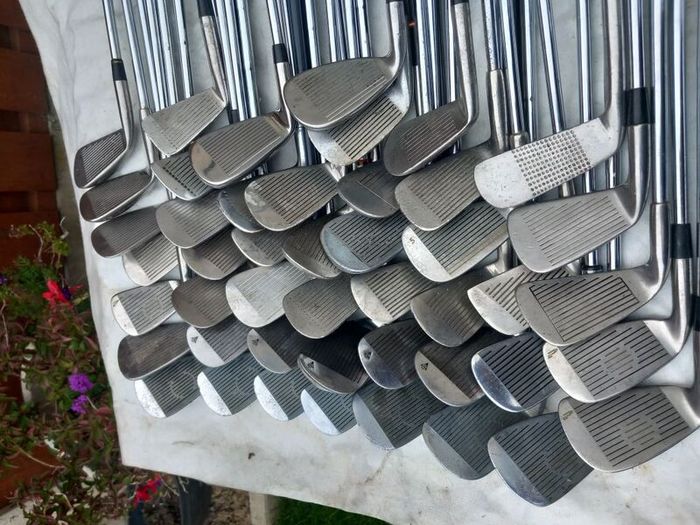 A selection of Golf clubs. Right handed clubs