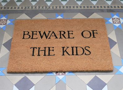 Door Mat Beware of the Kids D8783