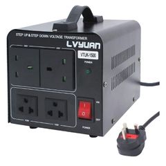 1500VA 220V 110V Step Up & Step Down Voltage Transformer Converter UK to US Dual 110V & 220V outlets