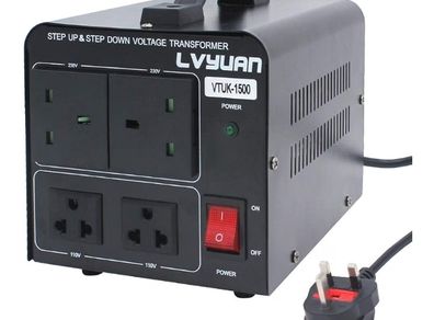 1500VA 220V 110V Step Up & Step Down Voltage Transformer Converter UK to US Dual 110V & 220V outlets