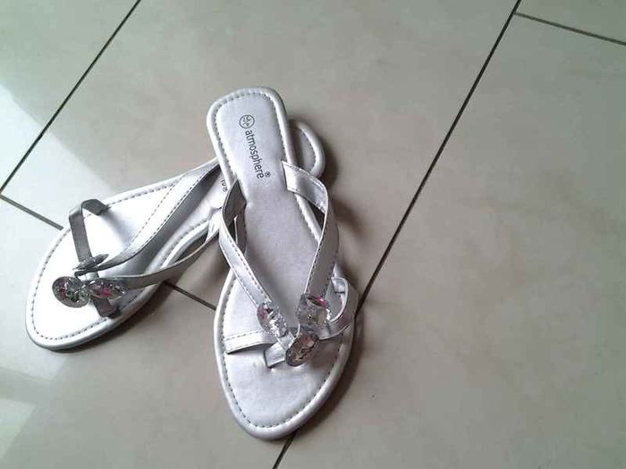 Silver Flip-Flops - Size 4