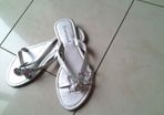 Silver Flip-Flops - Size 4