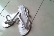Silver Flip-Flops - Size 4