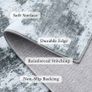 Modern Abstract Area Rugs Living Room 120x160cm, Machine Washable Non-Slip Short Pile Rug, Durable Faux Wool Carpet for Bedroom, Dining Room, Home Office, Grey Image 3