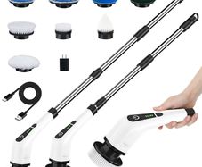Brand New Electric Spin Scrubber, Cordless Cleaning Brush with 8 Replaceable Brush Heads,