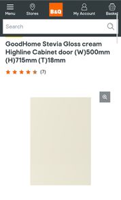 Kitchen doors gloss cream b&q