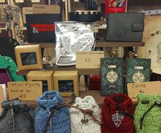 D&D handmade dice bag and dice set