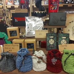 D&D handmade dice bag and dice set
