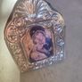 Framed Vintage Madonna and child  picture- in Silver stamped 925 Frame. Image 3