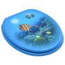 WC Toilet Seats with Lid 2 pcs MDF Deep Sea Design Image 3