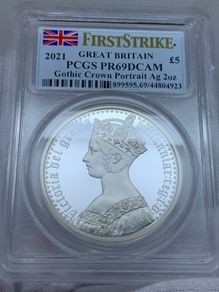 Great Britain Gothic Crown Portrait Ag 2oz The Great Engravers First Strike