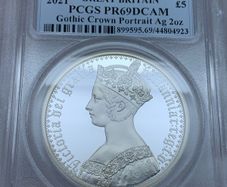 Great Britain Gothic Crown Portrait Ag 2oz The Great Engravers First Strike