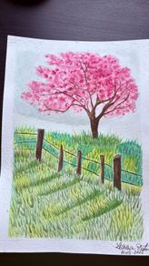 Watercolour painting - Winter Spring Summer Autumn A5 5 euro each