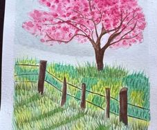 Watercolour painting - Winter Spring Summer Autumn A5 5 euro each