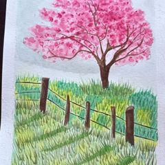 Watercolour painting - Winter Spring Summer Autumn A5 5 euro each