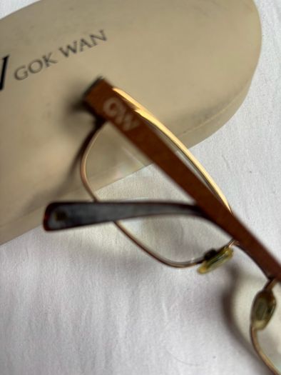 GOK WAN Brown Rectangle Glasses Frame Mod 06 - 25262841 and Hard Case Holder