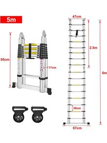 Multi-Purpose Aluminium Telescopic Ladder | A-Frame & Straight Ladder