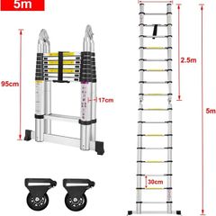 Multi-Purpose Aluminium Telescopic Ladder | A-Frame & Straight Ladder