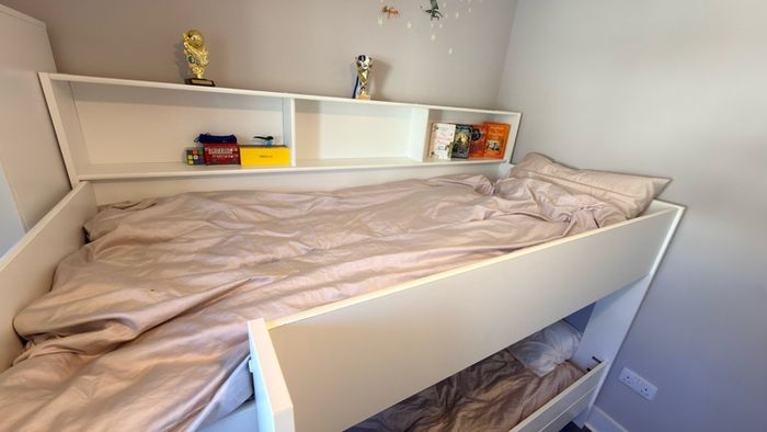White bunk bed
