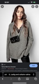 Zadig and Voltaire grey wool jumper M